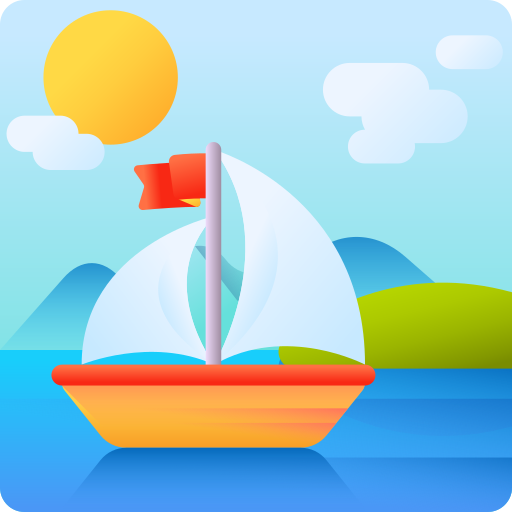 Sailboat 3D Color icon