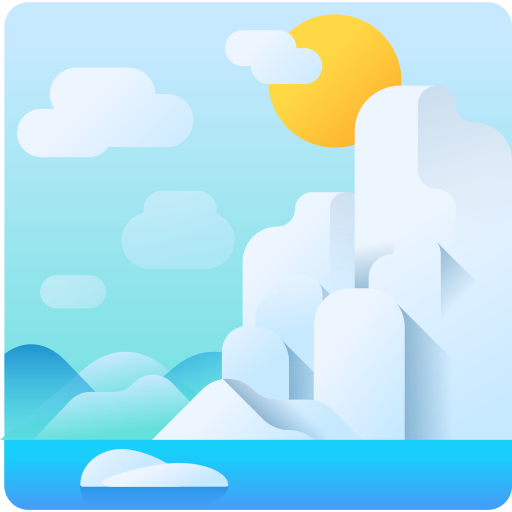 glaciar 3D Color icono