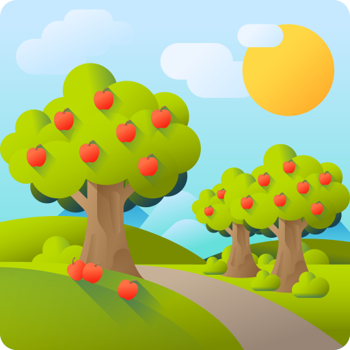 árbol de manzana 3D Color icono