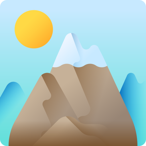montaña 3D Color icono