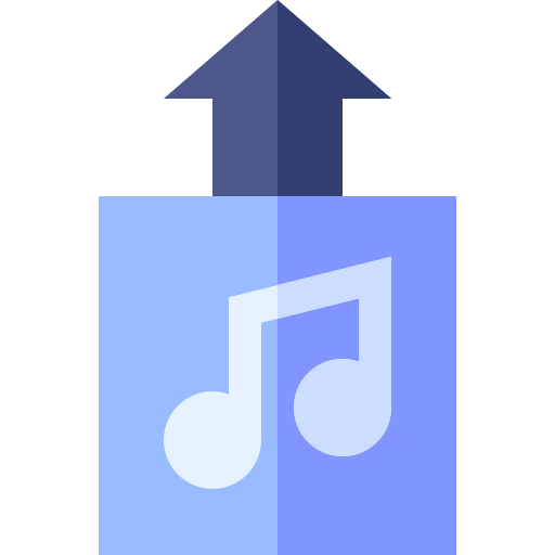 muziek uploaden Basic Straight Flat icoon
