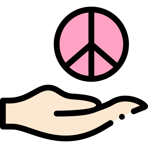 평화 Detailed Rounded Lineal color icon