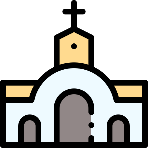 iglesia Detailed Rounded Lineal color icono