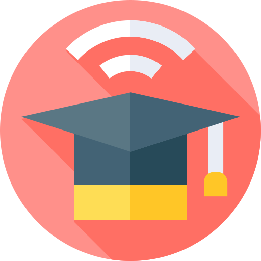 educación en línea Flat Circular Flat icono