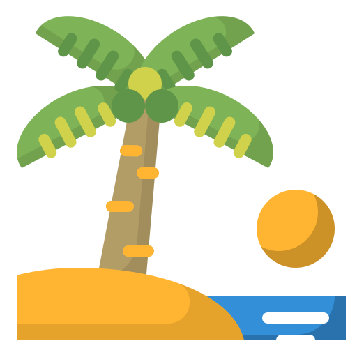 strand vakantie Generic Flat icoon
