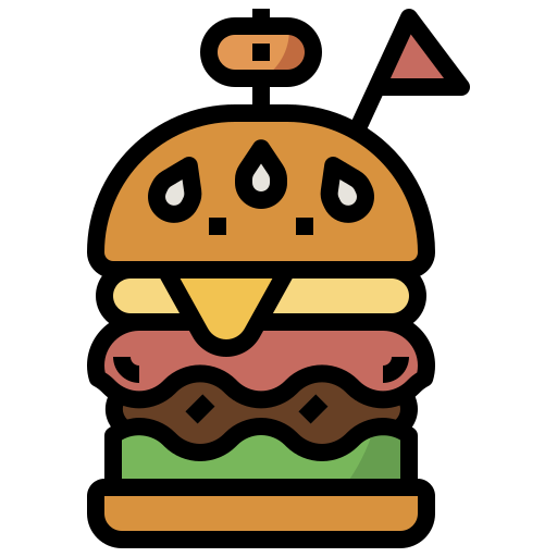 hamburger Surang Lineal Color icona