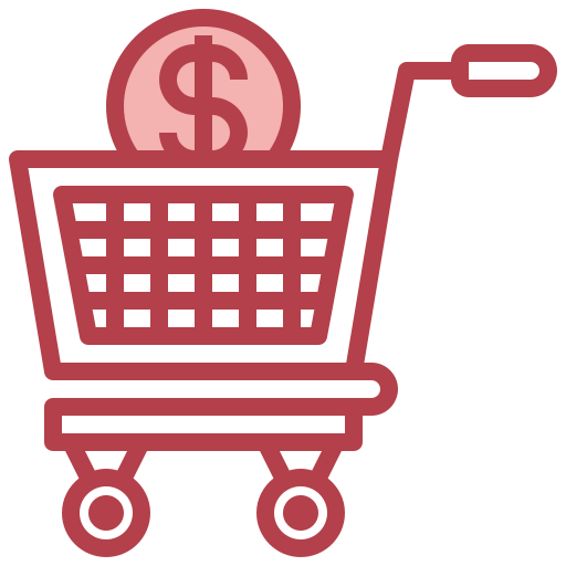 Shopping cart Surang Red icon