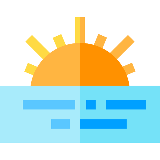 ビーチの夕日 Basic Straight Flat icon