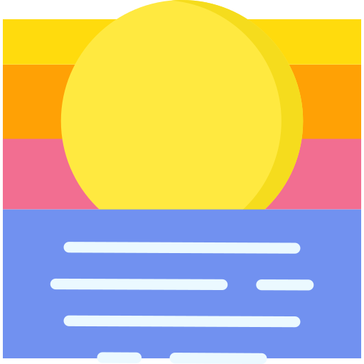 strand zonsondergang Special Flat icoon