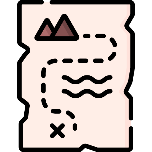 mapa del tesoro Special Lineal color icono