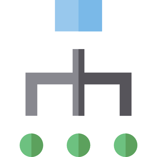 hiërarchische structuur Basic Straight Flat icoon