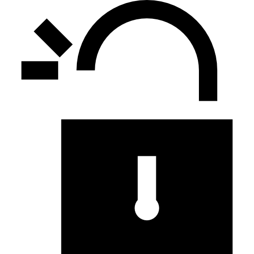 Open lock Basic Straight Filled icon