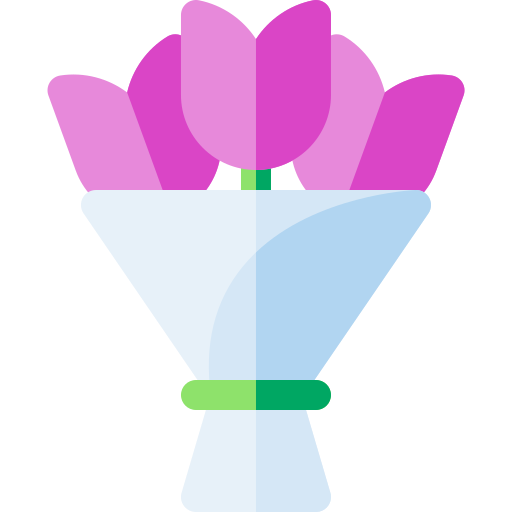 bloemen boeket Basic Rounded Flat icoon