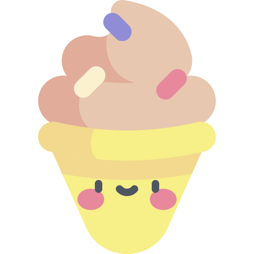 helado Kawaii Flat icono