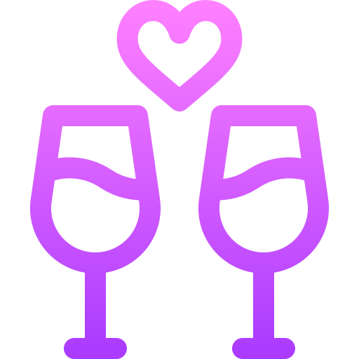bicchieri di champagne Basic Gradient Lineal color icona