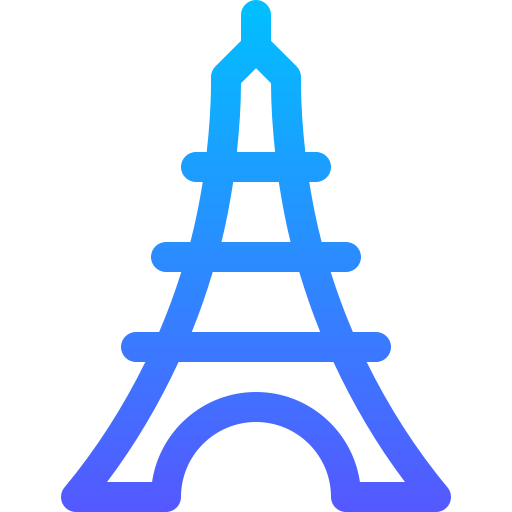 에펠 탑 Basic Gradient Lineal color icon