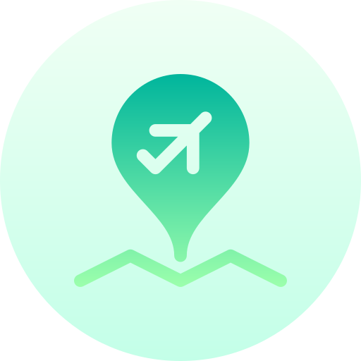 aeropuerto Basic Gradient Circular icono
