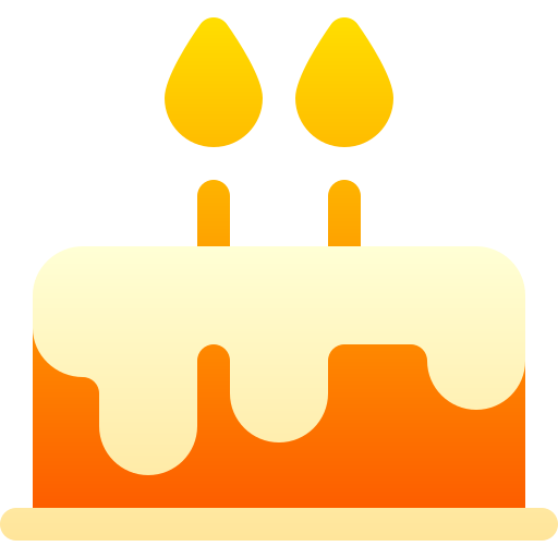 Торт на день рождения Basic Gradient Gradient иконка