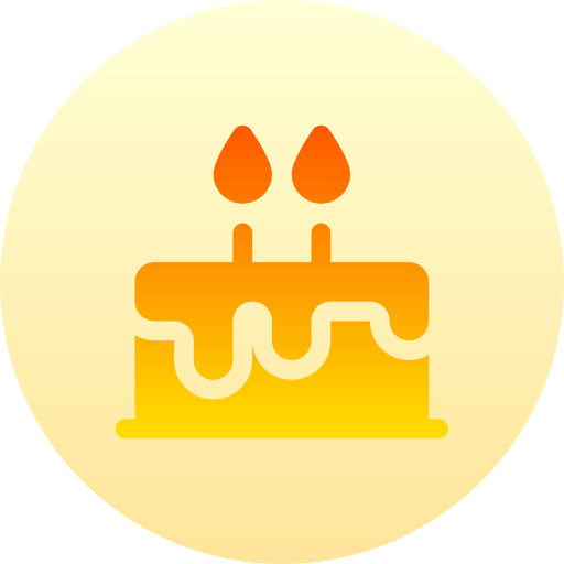 verjaardagstaart Basic Gradient Circular icoon