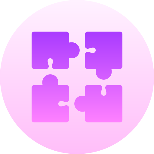 Puzzle pieces Basic Gradient Circular icon