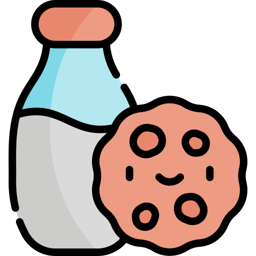 galleta y leche Kawaii Lineal color icono
