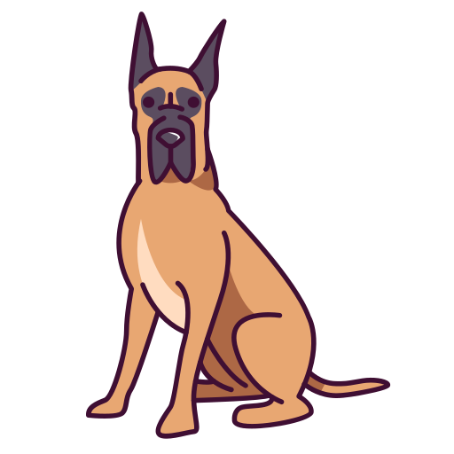 deense dog Generic Outline Color icoon