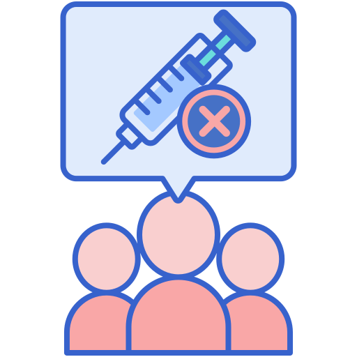 Żadnych szczepionek Flaticons Lineal Color ikona