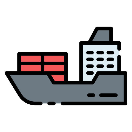 statek towarowy Good Ware Lineal Color ikona