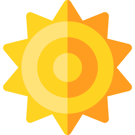 słońce Basic Rounded Flat ikona