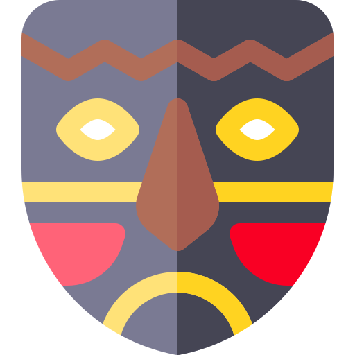máscara africana Basic Rounded Flat icono