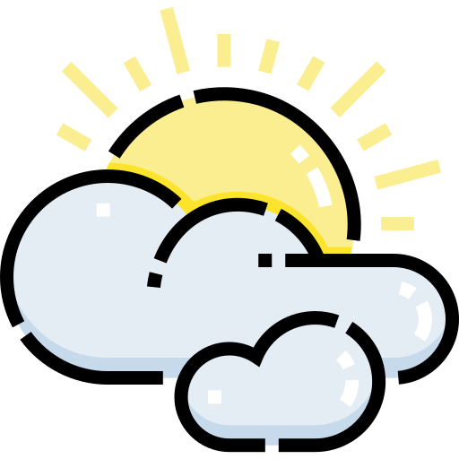 Clouds and sun Detailed Straight Lineal color icon