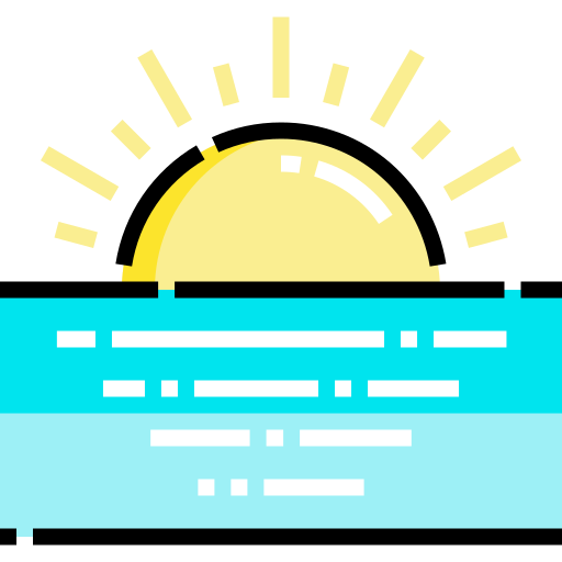 Beach sunset Detailed Straight Lineal color icon