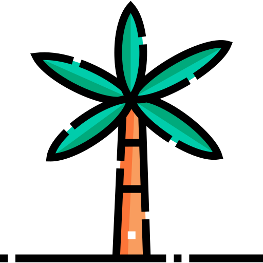 Palm tree Detailed Straight Lineal color icon