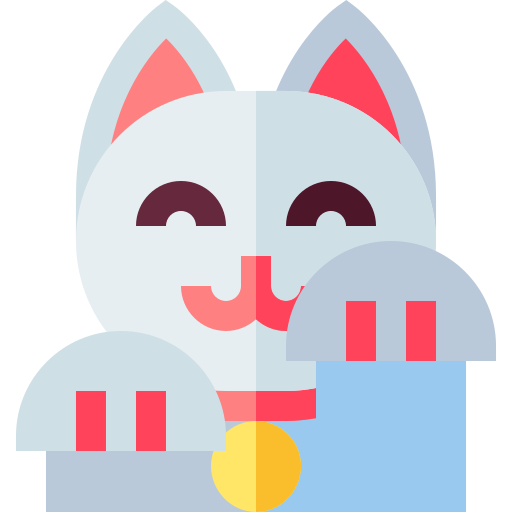 gato chino de la suerte Basic Straight Flat icono