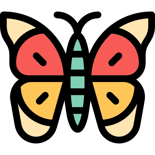 Butterfly Detailed Rounded Lineal color icon