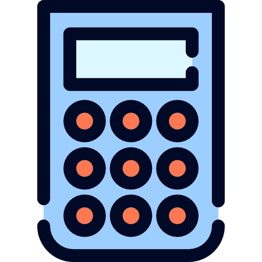 calculadora Detailed Rounded Lineal color icono