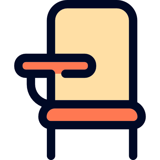 Desk chair Detailed Rounded Lineal color icon