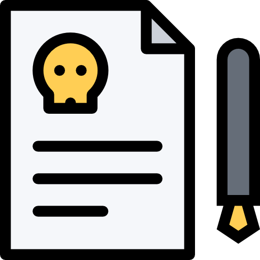 Death certificate Coloring Color icon