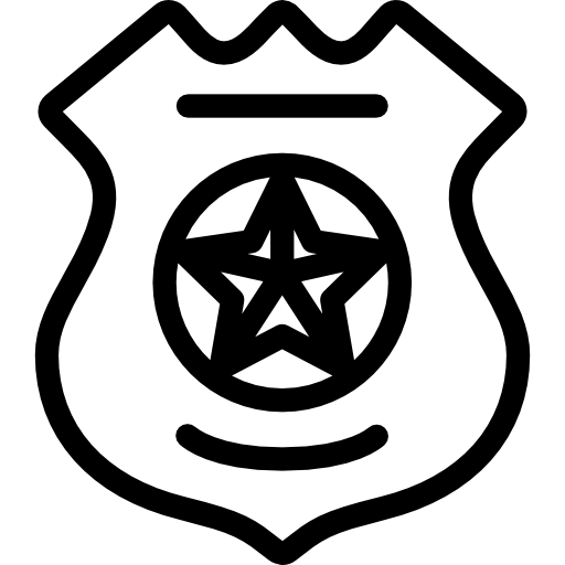 polizeiabzeichen Coloring Lineal icon
