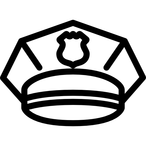Police cap Coloring Lineal icon