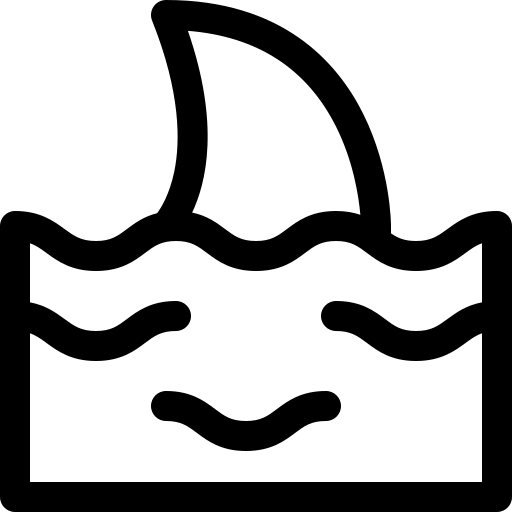 requin Basic Rounded Lineal Icône