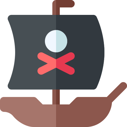 nave pirata Basic Rounded Flat icona