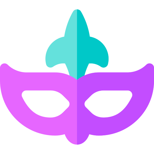 máscara de carnaval Basic Rounded Flat icono