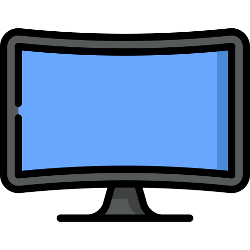 tv curvo Special Lineal color icono