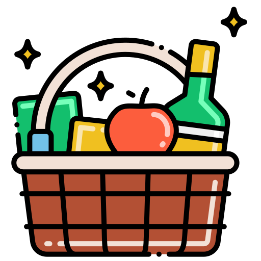 Gift basket Flaticons Lineal Color icon