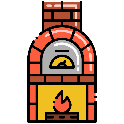 forno in pietra Flaticons Lineal Color icona