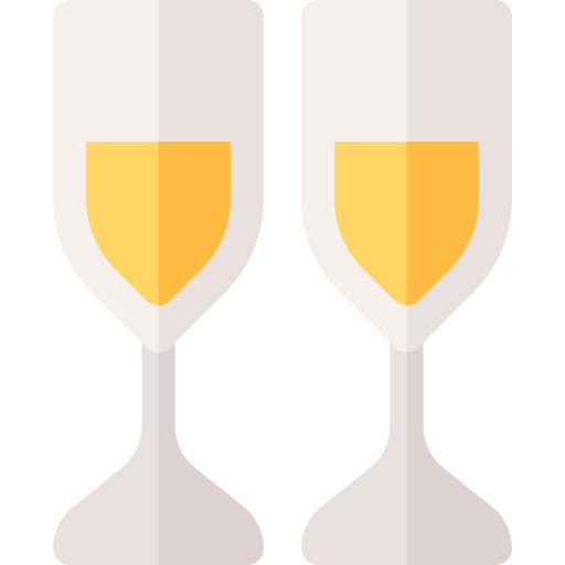 copa de champán Basic Rounded Flat icono
