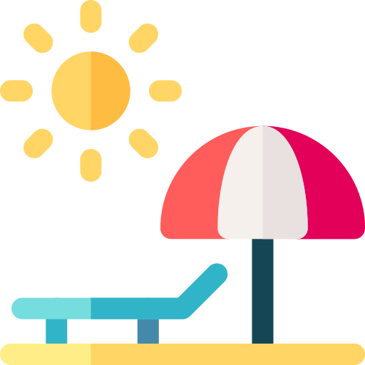 zonnebank Basic Rounded Flat icoon