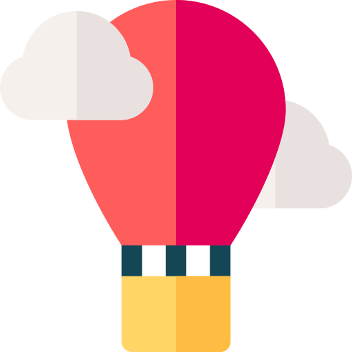 Hot air balloon Basic Rounded Flat icon