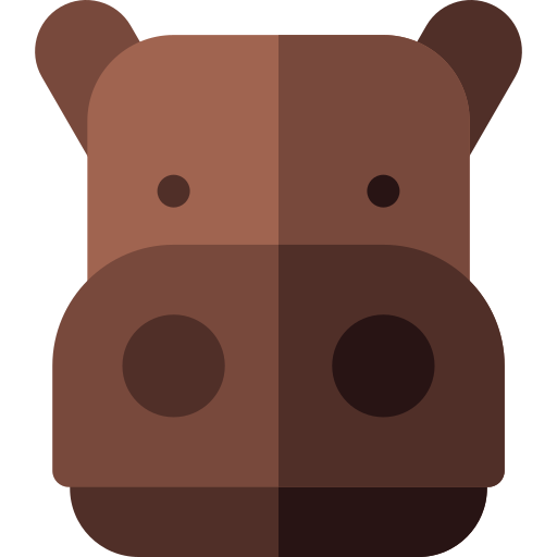 nijlpaard Basic Rounded Flat icoon